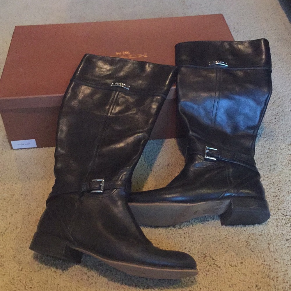 Coach knee high leather boots